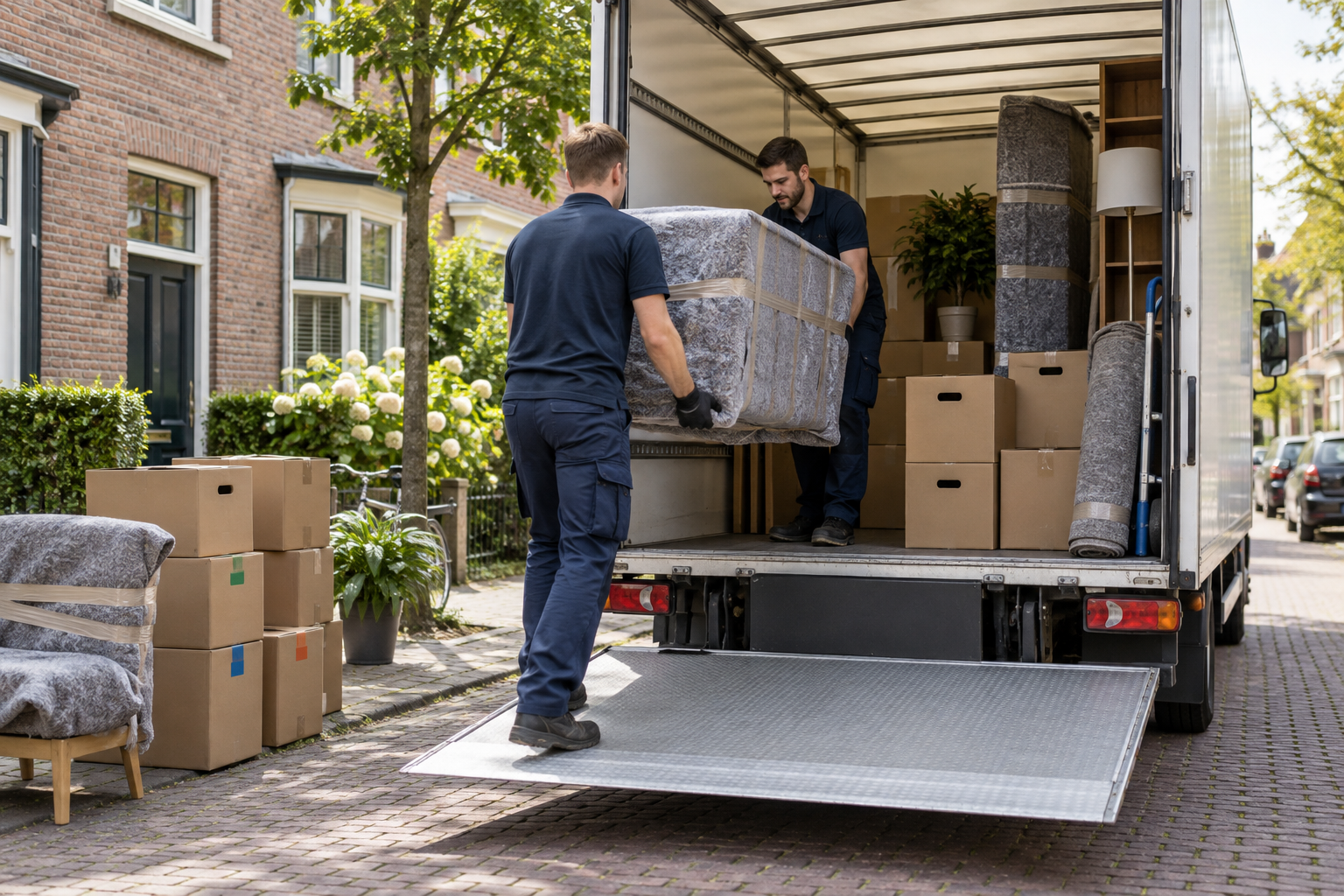 verhuisbedrijf holland: redactioneel beeld bij een verhuisdag voorbereiden met een inventaris, looproute en duidelijke taakverdeling